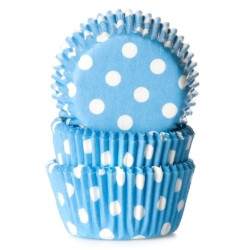 Polkadot - Aqua Blue, 60 st små muffinsformar